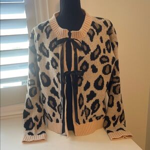 So Me  Leopard Cardigan with Taupe, Black and Cream